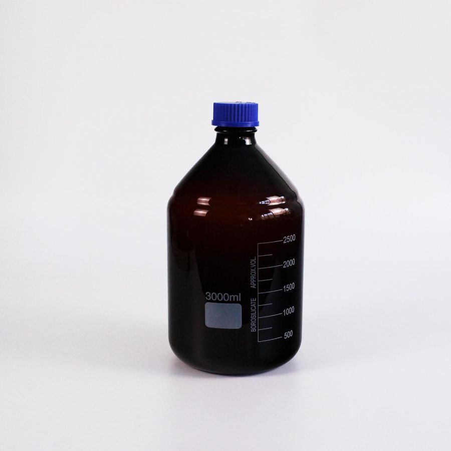 Банка для реактивов Labdevices GL45, 3000 мл, стекло Boro 3.3, темное стекло, с винтовой крышкой, градуированная