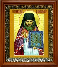 Икона Иоанн Шанхайский в киоте с басмой Виноградная Лоза (UV-печать)(30463)