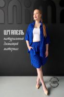 Костюм штапель рубашка + шорты 1252 [леопард синий]