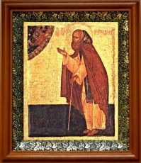 Икона Исаакий Далматский в киоте с басмой Виноградная Лоза (UV-печать)(30493)