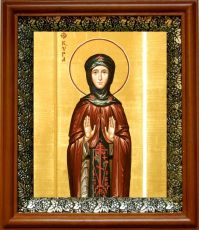 Икона Кира Берийская в киоте с басмой Виноградная Лоза (UV-печать)(30510)