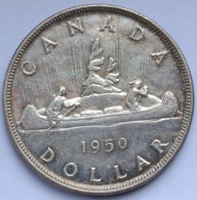 Король Георг VI.Каноэ. 1 доллар Канада 1950