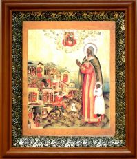 Икона Кирик и Иулитта в киоте с басмой Виноградная Лоза (UV-печать)(30515)