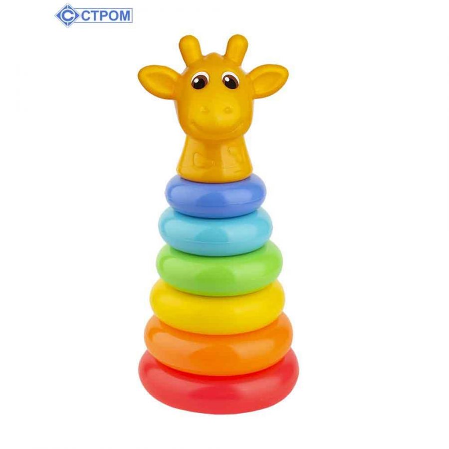 Пирамида зоопарк "Жираф" 25 см., 8 дет. (в сетке)