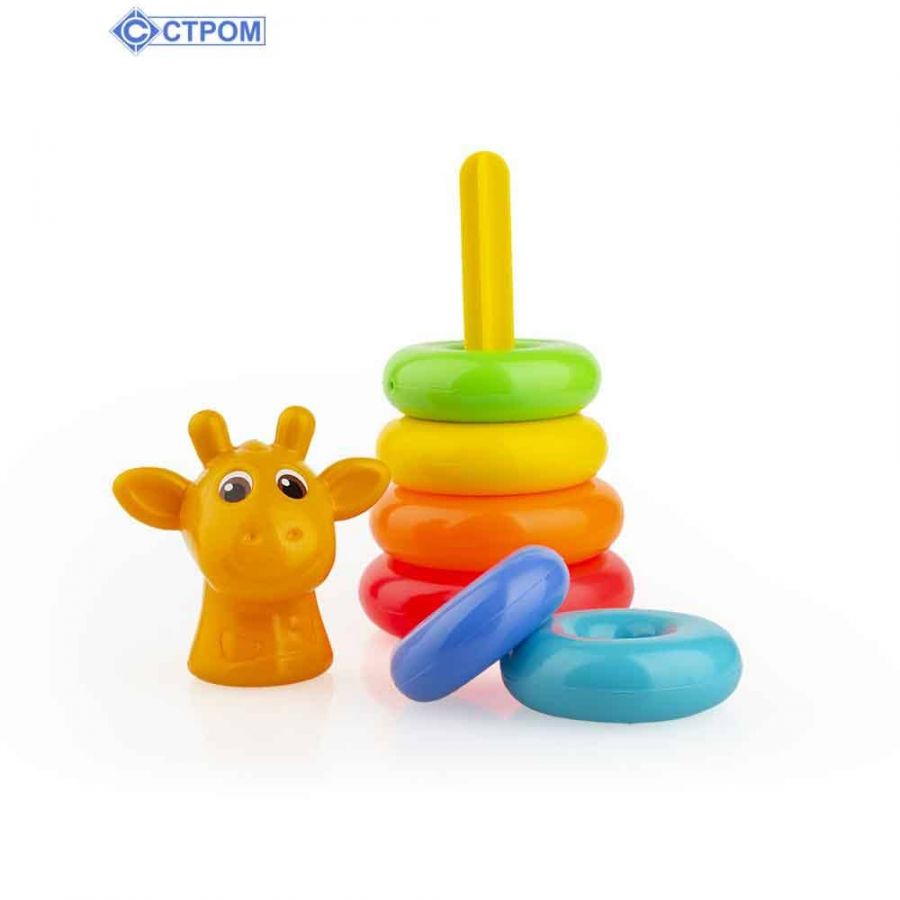 Пирамида зоопарк "Жираф" 25 см., 8 дет. (в сетке)