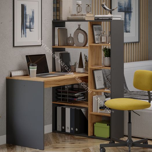 Стол письменный тип 16 Графит Серый/Дуб Крафт Золотой