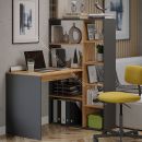 Стол письменный тип 16 Графит Серый/Дуб Крафт Золотой