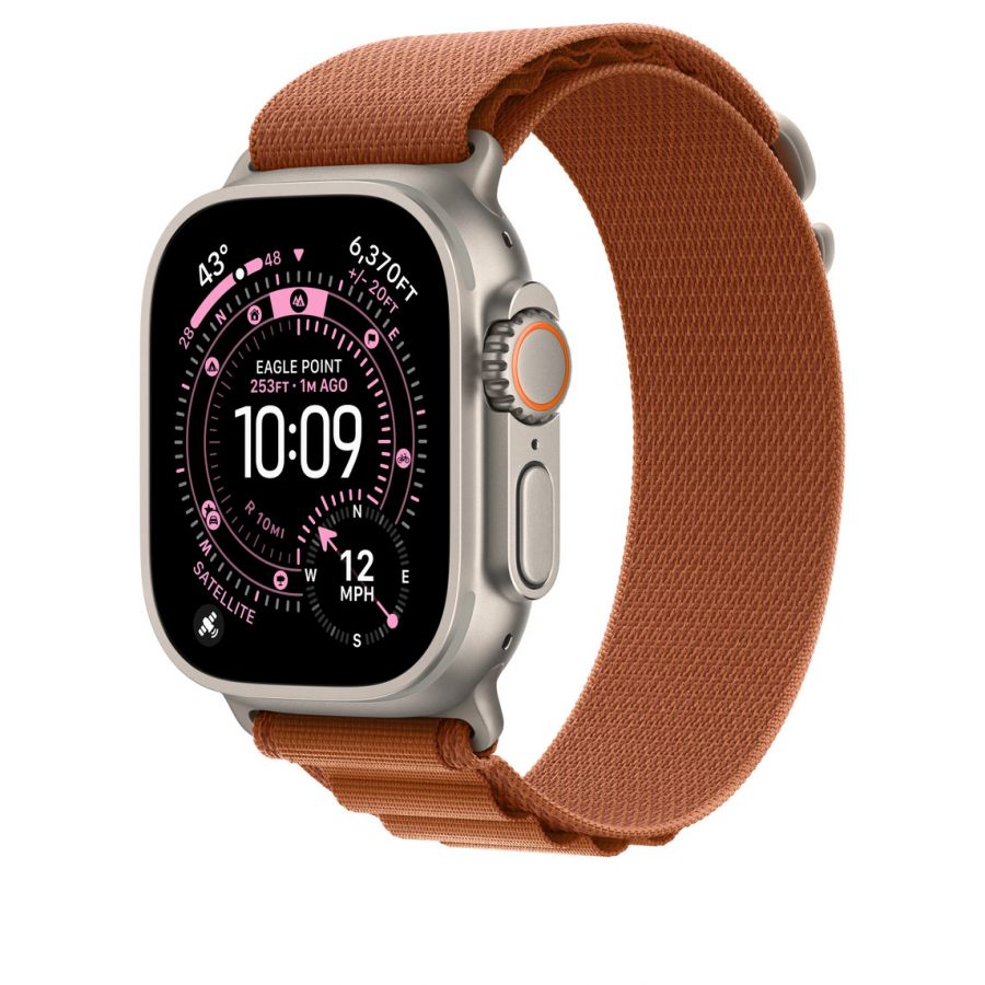 Часы Apple Watch Ultra 3 GPS + Cellular 49mm Natural Titanium Case with Terra Cotta Alpine Loop (M)