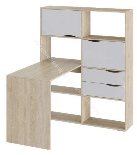 Стол письменный тип 7 Дуб Сонома, Белый Ясень