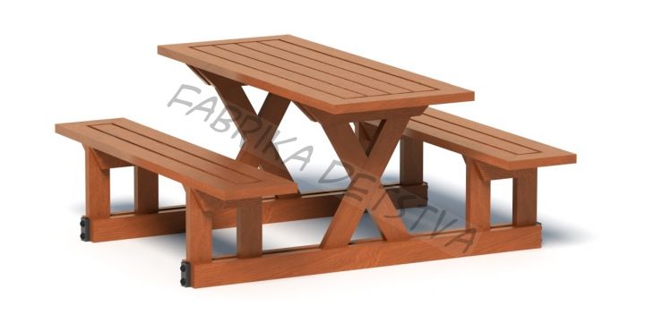 Стол со скамьями "Пикник"
