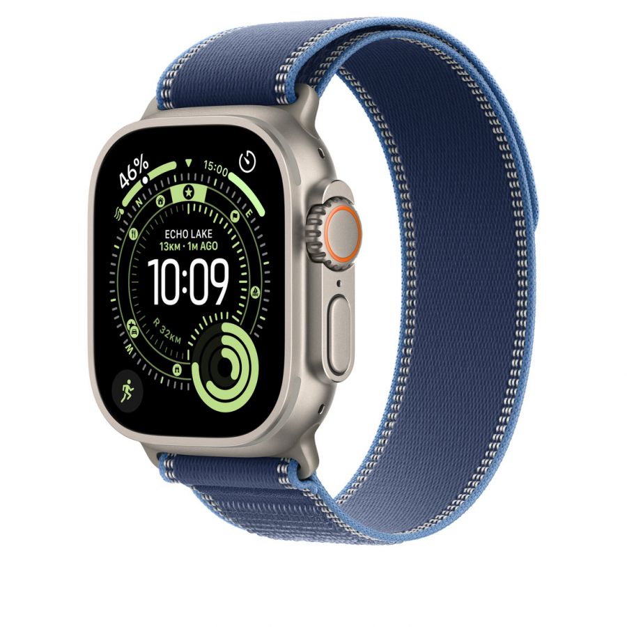 Часы Apple Watch Ultra 2 GPS + Cellular 49mm Natural  Titanium Case with Blue/Bright Blue Trail Loop (S/M)
