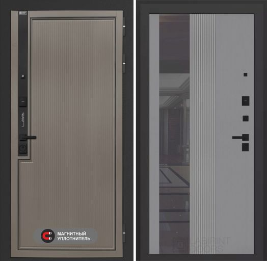 Входная дверь Лабиринт Лаб 1 Про - 32 Серый софт рельеф