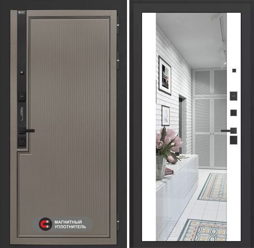 Входная дверь Лабиринт Лаб 1 Про - Зеркало максимум Белый софт