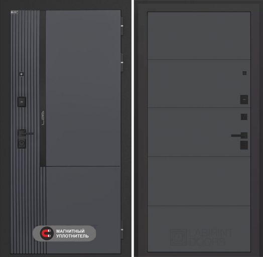 Входная дверь Лабиринт Лаб 2 Про - 13 Графит софт