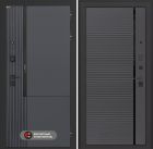 Входная дверь Лабиринт Лаб 2 Про - 22 Графит софт черная вставка