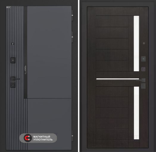 Входная дверь Лабиринт Лаб 2 Про - 02 Венге, стекло белое