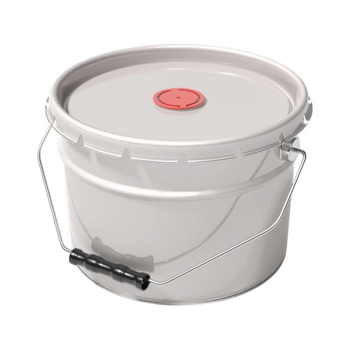 Profkolor Ведро металлическое крышка-обруч, берикап 57мм, цвет белый, 10л. ВМо 10б берикап 57мм