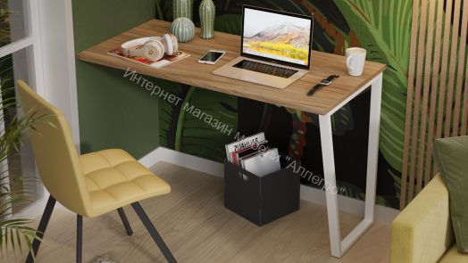 Шкаф комбинированный (366) со столом «Порто» Исп.2 - СМ-393.07.200 Белый Жемчуг, Яблоня Беллуно, Белый софт