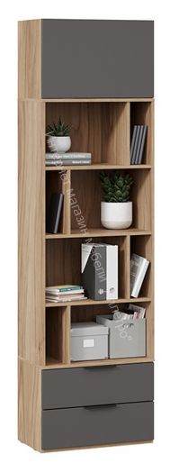 Шкаф комбинированный (366) со столом «Порто» Исп.2 - СМ-393.07.200 Яблоня Беллуно, Графит софт