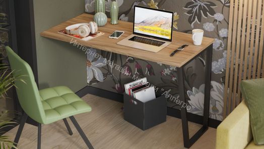 Шкаф комбинированный (366) со столом «Порто» Исп.2 - СМ-393.07.200 Яблоня Беллуно, Графит софт