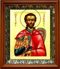 Икона Максим Африканский в киоте с басмой Виноградная Лоза (UV-печать)(30577)