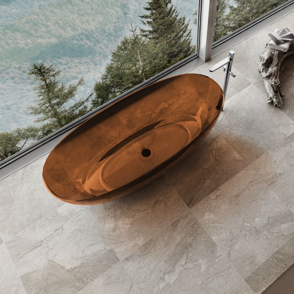 Отдельностоящая ванна Vincea Solid Surface слив-перелив в комплекте VBT-6T01B ФОТО