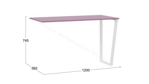 Стол письменный «Порто» - ТД-393.15.01 Белый, Фиолетовый