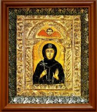 Икона Матрона Константинопольская в киоте с басмой Виноградная Лоза (UV-печать)(30607)