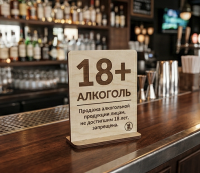 Табличка «18+ алкоголь» (инфо)