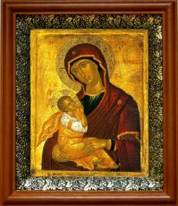 Икона Млекопитательница в киоте с басмой Виноградная Лоза (UV-печать)(30634)
