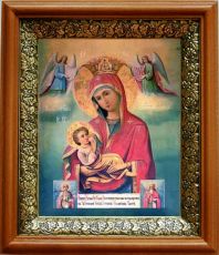 Икона Млекопитательница в киоте с басмой Виноградная Лоза (UV-печать)(33115)