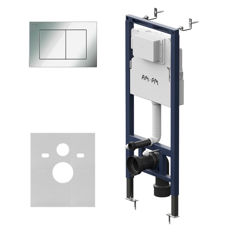 Инсталляция AM.PM MasterFit для подвесного унитаза с клавишей S, хром глянц I012713.0251
