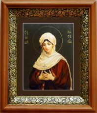 Икона Наталия Никомидийская в киоте с басмой Виноградная Лоза (UV-печать)(33117)