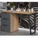 Стол письменный с тумбой универсальной «Порто» - СМ-393.15.011 Яблоня Беллуно, Графит софт