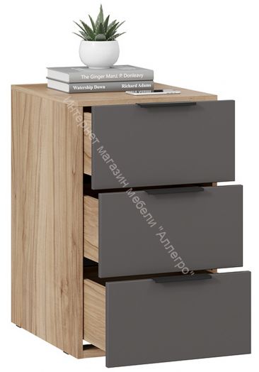 Стол письменный с тумбой универсальной «Порто» - СМ-393.15.011 Яблоня Беллуно, Графит софт