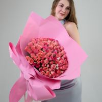 Букет "Барби" из 101 розовой розы