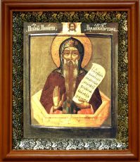 Икона Никита Столпник в киоте с басмой Виноградная Лоза (UV-печать)(30664)