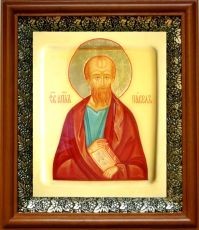 Икона Павел, апостол в киоте с басмой Виноградная Лоза (UV-печать)(30713)