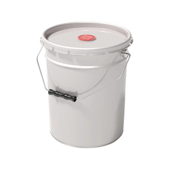 Profkolor Ведро металлическое крышка-корона, берикап 57мм, цвет белый, 20л. ВМк 20б берикап 57мм