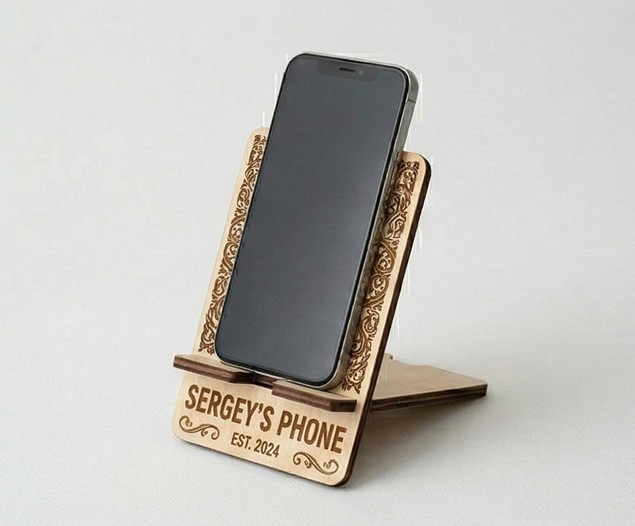 Подставка для телефона с именной гравировкой на заказ