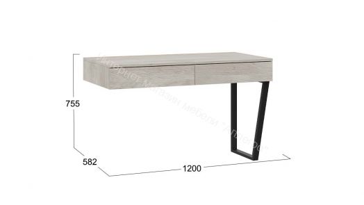 Стол письменный с ящиками «Порто» - ТД-393.15.02 Графит, Баттл Рок