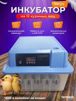 Инкубатор на 12 куриных яиц, с резервным питанием, автоматическим переворотом