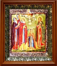 Икона Паисий Угличский в киоте с басмой Виноградная Лоза (UV-печать)(30721)