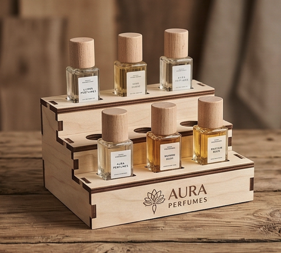 Стенд для масляных духов с брендированием (логотип)