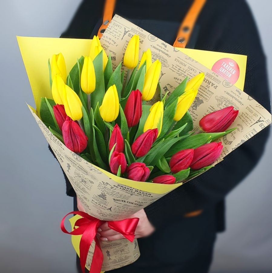 Тюльпан 25 шт (красный+желтый)