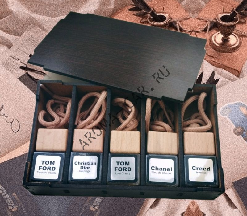 Набор автопарфюма в деревянной коробке