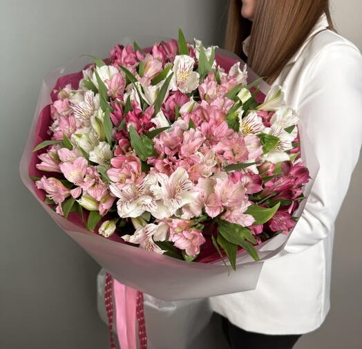 41 бело-розовая альстромерия