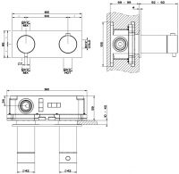 Gessi 316 смеситель для ванны/душа 54034 схема 2 Gessi 316 смеситель для ванны/душа 54034 схема 2