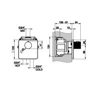 Gessi Inciso смеситель термостат для ванны/душа 58254 схема 2
