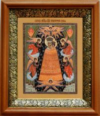 Икона Прибавление ума в киоте с басмой Виноградная Лоза (UV-печать)(33147)